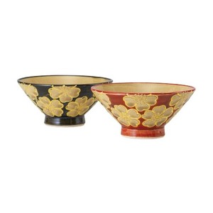 西海陶器 花模様 茶碗ペア