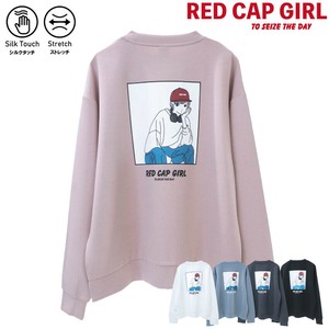 运动衫 太空棉 圆领 后背印花 RED CAP GIRL