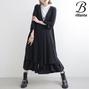 袖ロールアップ　ITYロングカーディガン　フロント3ボタン 羽織 　通年定番 BRILLANTE東京（200916）