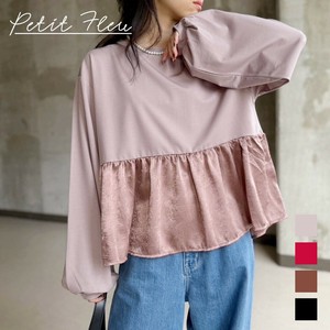 T-shirt Switched Pullover Puff Sleeve Peplum [A/W NEW]
