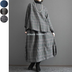 Button Shirt/Blouse Check Balloon Skirt [A/W NEW]