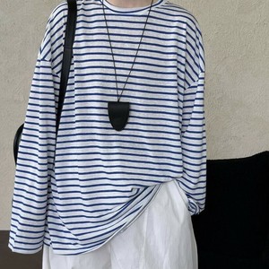 u29257トップス レディース カットソー プルオーバー Tシャツ ボーダー 2色  長袖 韓国風 2025秋新作