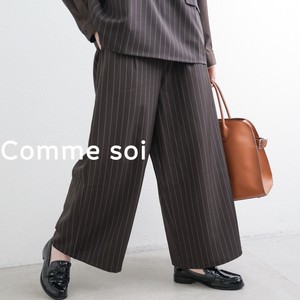 ■comme soi（コムソワ）■ストライプワイドパンツ 2025 新作 2025AW
