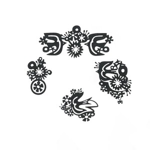【先行予約】Re:co バルカナイズドペーパー 切り絵風バード アートクリップ（ブラック）