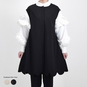 スカラップヘムデザインジレベスト　セットアップ可能