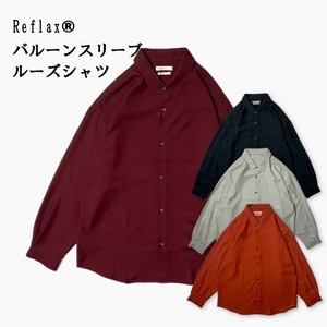 Button Shirt Absorbent UV Protection Balloon Sleeve Casual Cool Touch Made in Japan