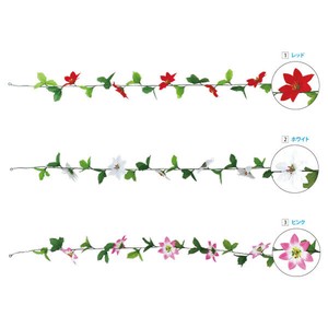 ミニポインセチア ショートガーランド　L120cm･葉5.5cm･花Φ9cm/店舗装飾・イベント用品