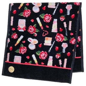 Face Towel Roses black