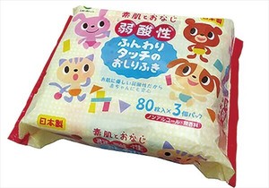 弱酸性ふんわりタッチのおしりふき80枚3P 【ウェットティッシュ】