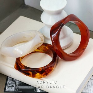 Resin Bracelet Bangle Marble Clear S/S