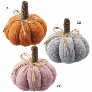 秋装飾品　ハロウィン　ニットパンプキン　S　幅9×奥行9×高さ8cm
