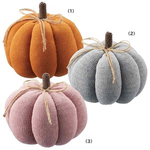 秋装飾品　ハロウィン　ニットパンプキン　M　幅17.5×奥行17.5×高さ13cm