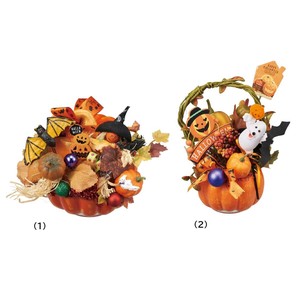 秋装飾品　ハロウィンアレンジ幅20cm（造花）