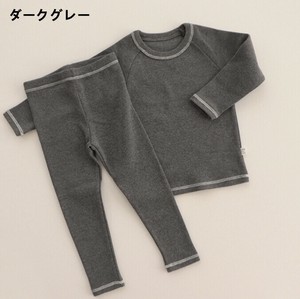 パジャマ 2点セット 弾力 長袖 Tシャツ  ラウンドネック 無地 快適 乳幼児 ファッション MBQ3402