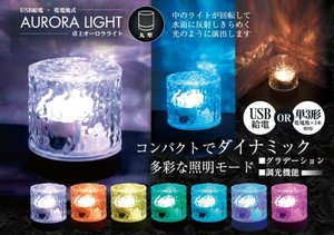 【特価品】トレードワン 30823 USB給電 ＆ 乾電池式 2WAYオーロラライト 丸型　Type-A