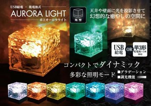 【特価品】トレードワン 30824 USB給電 ＆ 乾電池式 2WAYオーロラライト 角型　Type-A