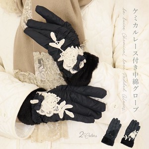 连指手套 新商品 2025年 花朵 棉絮 2颜色