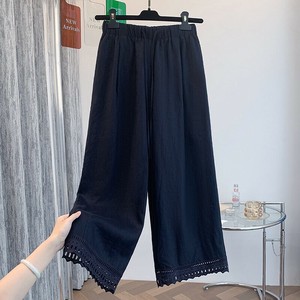 ワイドパンツ  九分丈   無地  ゆったり  コットンリネン  快適  レディースファッション C025#  XB300