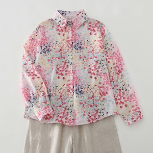 シャツ  長袖  コットンリネン   花柄   ゆったり  快適 レディース ファッション  B096#  XB307