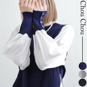 サイドプリーツ ニットブラウス　2025人気 新作 chouchou東京