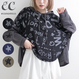 2025AW　異素材使いプリントフーディー　2025新作　Economico