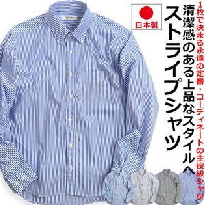 【日本製】VINTAGE EL  ボタンダウン ストライプシャツ  メンズ