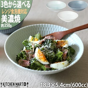 3色から選べる　さざなみ 美濃焼 sazanami 18鉢 18.3×5.4cm 600cc 350g