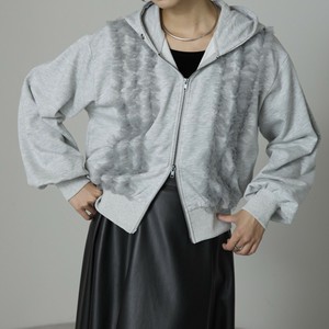 【2025AW新作入荷】Tulle Frill Zip Hoodie / チュールフリルジップフーディ