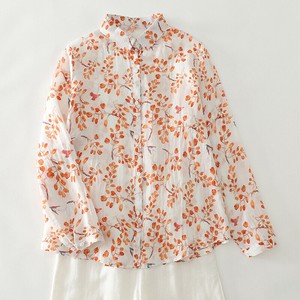 シャツ  長袖  プリント  花柄  ゆったり  快適   レディース ファッション   C025# XB312