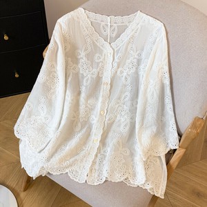 シャツ 半端袖   Vネック    花柄  ゆったり  快適   レディース ファッション   B077-A#   XB314