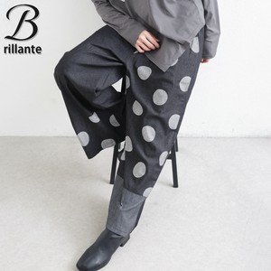 ドット切替ワイドパンツ デニム風 新作2025aw　BRILLANTE東京（199499）