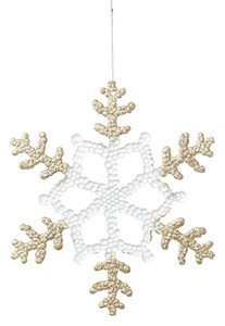 【クリスマス】【フラワーベース】アクリルスノーフレークS　ｺﾞｰﾙﾄﾞ