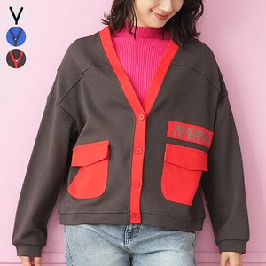 2025年新商品 罩衫 V领 切换 女士 开衫 双色