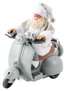 【クリスマス】【フラワーベース】ミュージカルバイクサンタ　ﾎﾜｲﾄ