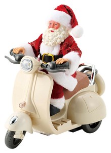 【クリスマス】【フラワーベース】ミュージカルバイクサンタ　ﾚｯﾄﾞ