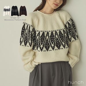 【予約販売/10月下旬納期】シングルJQ モノトーン柄ニット 2025新作 A/W