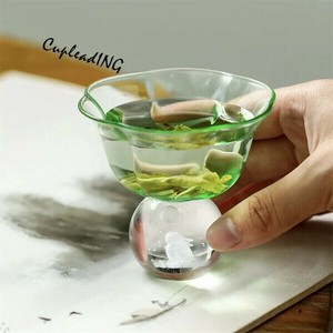 ≪予約商品≫INSスタイル 高台花形硝子杯 手作り風品茗茶碗 茶会用