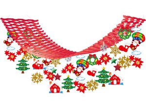 【日本製】フワフワサンタ　クリスマスプリーツハンガー【店舗装飾】