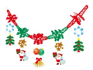 【日本製】キラキラサンタ　クリスマスガーランド【店舗装飾】