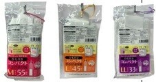 ひも付き　コンパクト手さげポリ袋　Lサイズ /LLサイズ　60個入り  4589858 251933・4589858 251940