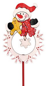 【クリスマス】【フラワーベース】クリスマスタイムピック　ｽﾉｰﾏﾝ 6ﾎﾝ