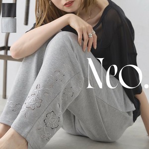 ■Neo.■ 裾フラワーカットワーク刺繍 裏毛ルーズパンツ ◎WEB限定販売◎