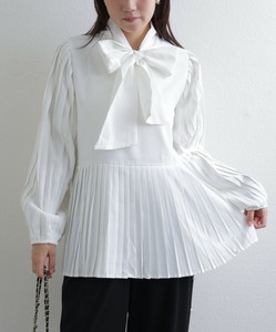 【2025AW新作入荷】前後2WAY袖＆裾プリーツ切り替えリボンブラウス　 skypink東京