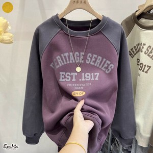 アメカジTシャツ ツートンカラー アルファベット カジュアル  春 秋 【2025AW】ONA1178