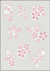 【春】ウィンドウステッカー小〈さくら花びら〉台紙サイズH42×W29.7cm(A3)/店舗装飾・イベント用品