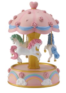 オルゴールメリーゴーランド　L　ローズピンク（LED付）