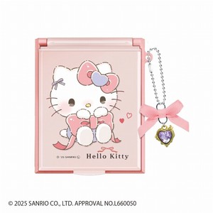 ■2025AW　先行予約■　サンリオキャラクターズ　リボンチャーム付きMサイズミラー　ハローキティ