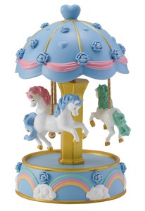 オルゴールメリーゴーランド　S　ローズブルー（LED付）