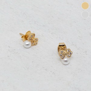 ピアス《パールビーズリボンピアス 全2色》