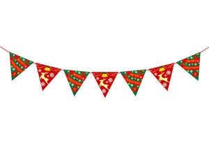 【日本製】クリスマスリボンフラッグ【店舗装飾】